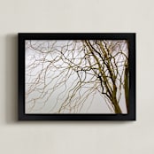 "Dry vegetation over a lake" - Art Print in Dark Olive Green by Celia Maria - Framed
