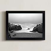 "Hidden Beach in Point Lobos, California" - Art Print in Foggy grey by NSMARK - Framed