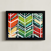 "Chevy's Chase" - Art Print in Tropicana Green by Stacy Kron - Framed