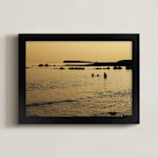 "Golden Galway Bay" - Art Print in Golden Peach by Sonya F Contino - Framed