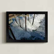 "Crashing Wave" - Art Print in Ocean Blue by AJD - Framed