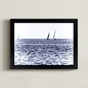 "Travelers" - Art Print in Purple blue by Julie Blackwood - Framed
