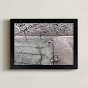 "lady in the POOL" - Art Print in ocean blue by Gail Schechter - Framed