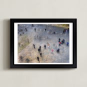 "Tourists" - Art Print in Blue Gray by Andy Mars - Framed