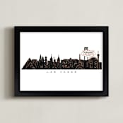 "Las Vegas Cityscape" - Art Print in Black by Hooray Creative - Framed