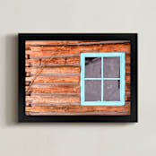 "Broken Window" - Art Print in Weathered wood by Leslie Le Coq - Framed