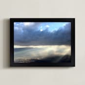 "Desert Light and Clouds" - Art Print in rain blue by Jeff Vilkin - Framed