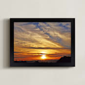 "Another Evening Sky-" - Art Print in Golden blue by NSMARK - Framed