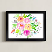 "Flourish Watercolor" - Art Print in Meadow Green by Juliana Zimmermann - Framed