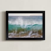 "Hawaii Wave Break" - Art Print in Beach Blue by Mary Ann Glynn-Tusa - Framed