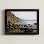 "Beach Runner" - Art Print in Sandy Beige by AJD - Framed