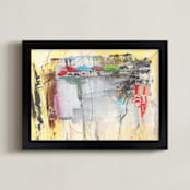"Kid October" - Art Print in Yellow by Misty Hughes - Framed