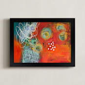 "Go Forth" - Art Print in Sky Blue by Stacy Kron - Framed