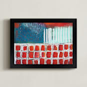 "Prosper" - Art Print in Pimento Red by Stacy Kron - Framed