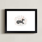 "Autumn Unicorn Slumber" - Art Print in Roses Gold and Neutrals by Ash Sta. Teresa - Framed