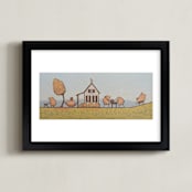 "This Little Piggy.." - Art Print in Piggy Pink by Rachel Nelson - Framed