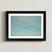 "Musical notes" - Art Print in Blue by Lying on the grass - Framed