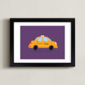 "Cute Taxi Cab" - Art Print in Taxi Yellow by Nathan Poland - Framed