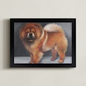 "Red Chow Chow" - Art Print in burnished Autumn by Tracy Ann - Framed