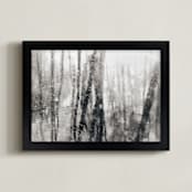"At the pond in winter, 1" - Art Print in Velvet black by Jacquelyn Sloane Siklos - Framed