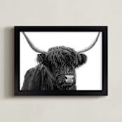 "Looking For Intuition" - Art Print in Winter Black and White by Leslie Le Coq - Framed