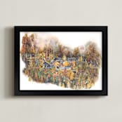 "Little Forest in the Fall" - Art Print in Fall Leaves by XL - Framed