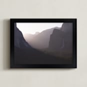 "Yosemite at Dawn" - Art Print in Peach by Mike Sunu - Framed