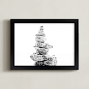 "Stacked Rocks" - Art Print in bright white by Alexis Arnold - Framed