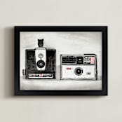 "Pretty Pair" - Art Print in Camera Black by Jennifer Matlock - Framed