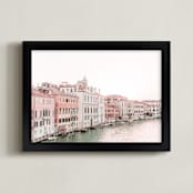 "Venice Grand Canal" - Art Print in Blush Pink by Heather Loriece - Framed