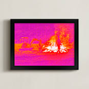 "What We Do in Maine" - Art Print in Hot Pink by AMANDA LOMAX - Framed