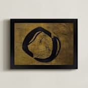"Daruma" - Art Print in Japanese Silk Screen Gold by Camille Pietrow - Framed