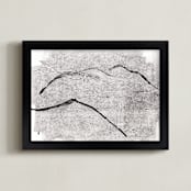 "Abstract Figure Landscape" - Art Print in Noir by Allison Belolan - Framed