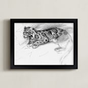 "Clouded Leopard" - Art Print in Cloud by Tracy Ann - Framed