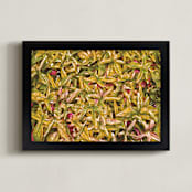 "Green Olive Crimson" - Art Print in Lime Olive Green by Mariecor Agravante - Framed