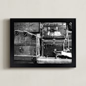 "Old World Travelers" - Art Print in Black and White by Janet Cruz - Framed