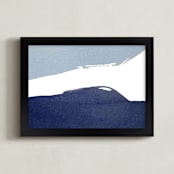 "Heavenly Horizons" - Art Print in Navy Blue by Roann Mathias - Framed