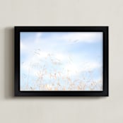 "Field of Promise" - Art Print in Hopeful Blue by Jayna B - Framed