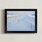 "Santa Monica Beach 4" - Art Print in sand blue by Sea and Sky - Framed