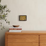 "Green Olive Crimson" - Art Print in Lime Olive Green by Mariecor Agravante - In a Room