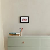 "Red Fire Truck #2" - Art Print in Vintage Engine red by Rebecca Marchese - In a Room