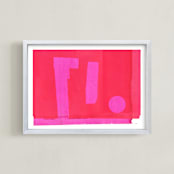 "Modern colors" - Art Print in Vibrant Red by Marta Crea - Framed