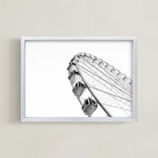 "Wheel In The Sky" - Art Print in Silver Grey by PHEP Design Studio - Framed