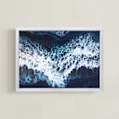"Crash II" - Art Print in Deep Blue by Christa Dominguez - Framed