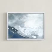 "Iron Sky" - Art Print in Iron grey/blue by Teodora Guererra - Framed