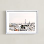 "French Dreams" - Art Print in Hazy Gray by Annie Montgomery - Framed