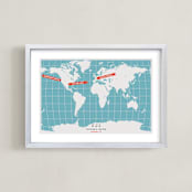 "You are Here" - Personalized Art Print in Ocean by Michelle Roman - Framed