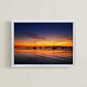 "Sunset Bay" - Art Print in Sunset Orange by Mark Kirby - Framed