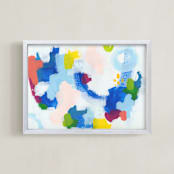 "Colibri" - Art Print in Bright Blue by Sarah Finkel - Framed