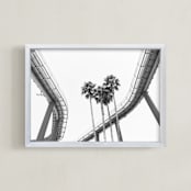"Roller In The Sky" - Art Print in Steel Grey by PHEP Design Studio - Framed